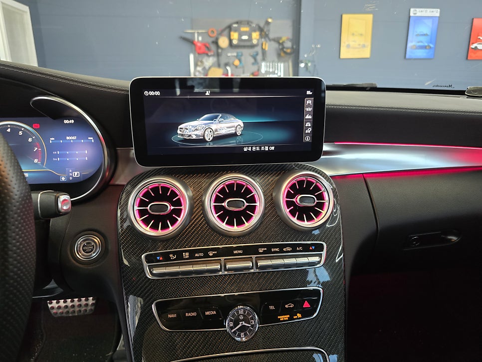 벤츠 w205 c클레스 카브리올레 - 송풍구, 데시보드, 기본엠비언트 생성