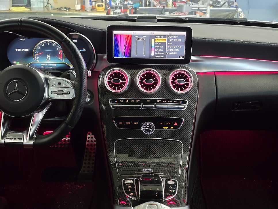 벤츠 w205 c클레스 카브리올레 - 송풍구, 데시보드, 기본엠비언트 생성
