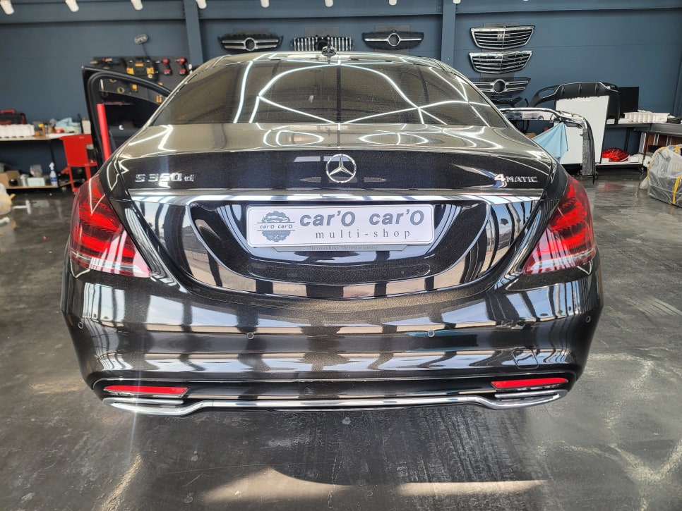벤츠 S350d - 63amg 리어 범퍼 교체, m2c 200a 플러스 장착.