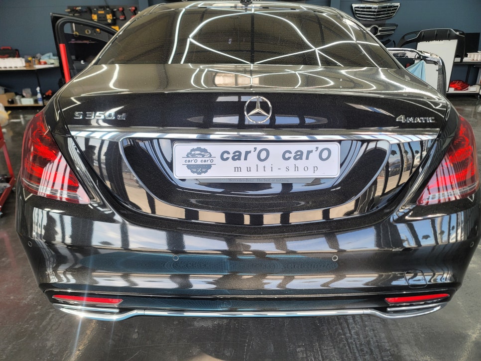 벤츠 S350d - 63amg 리어 범퍼 교체, m2c 200a 플러스 장착.