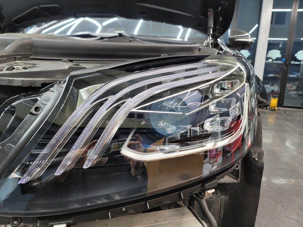 벤츠S350 - 사고로 인한 컨버전 65amg 전면 교체 !!!