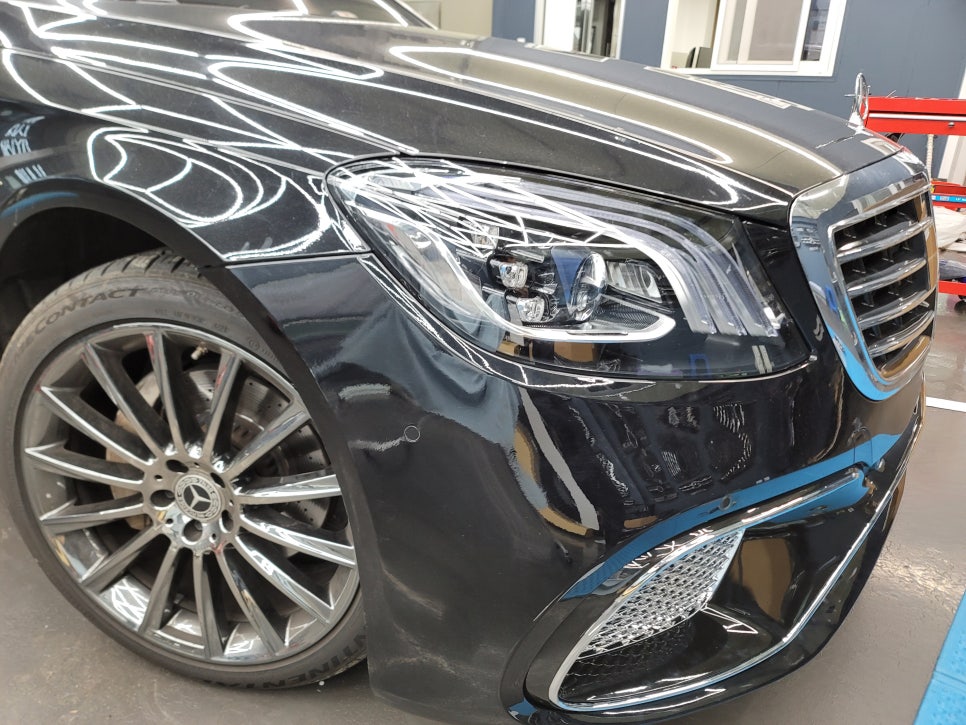 벤츠S350 - 사고로 인한 컨버전 65amg 전면 교체 !!!