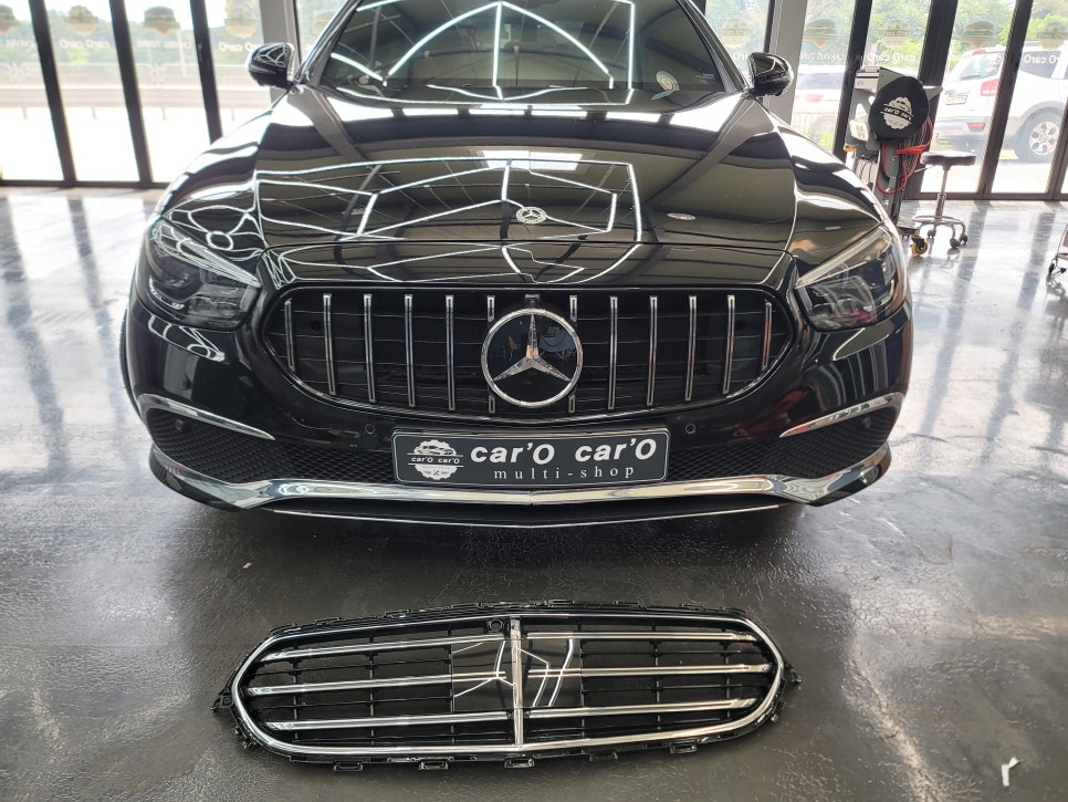 벤츠 E220d - 익스클루시브에서 아방가르드 그릴 교체 ! AMG 프로그래밍 !!