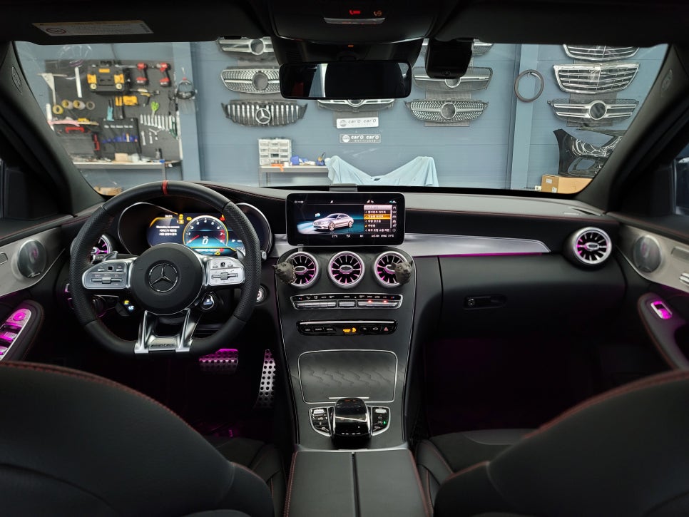 벤츠C43amg - 송풍구 & 데쉬보드 엠비언트 / 멀티컬러 코딩 활성화