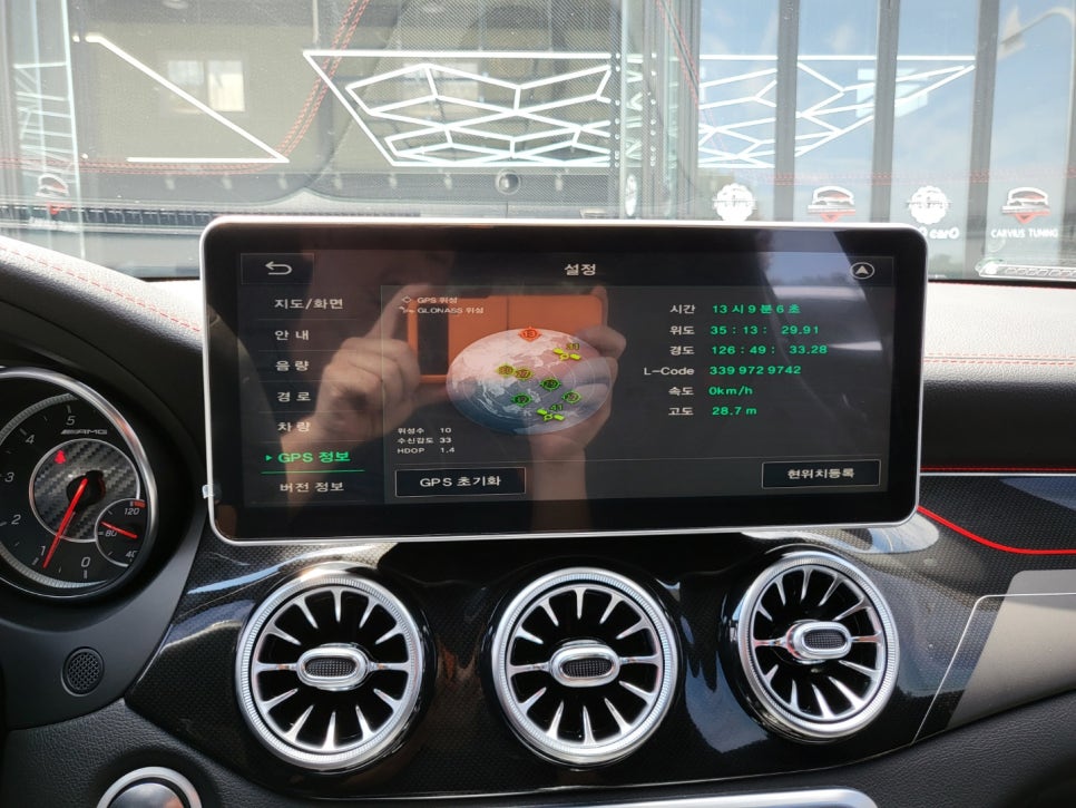 벤츠 CLA45amg - 세로그릴, 신형amg 잠자리 핸들, m2c-200a & 12인치 모니터