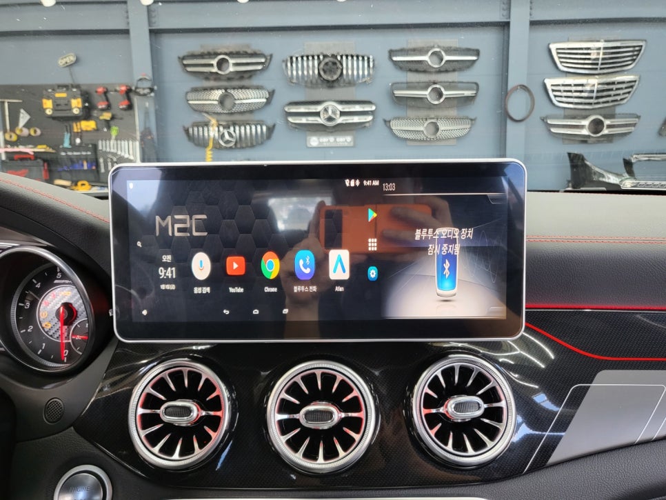 벤츠 CLA45amg - 세로그릴, 신형amg 잠자리 핸들, m2c-200a & 12인치 모니터