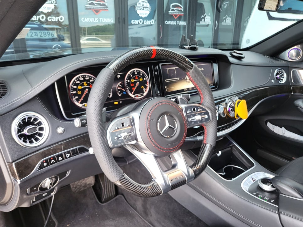 w222 전기형 - AMG D컷 레드스티치 핸들 교체