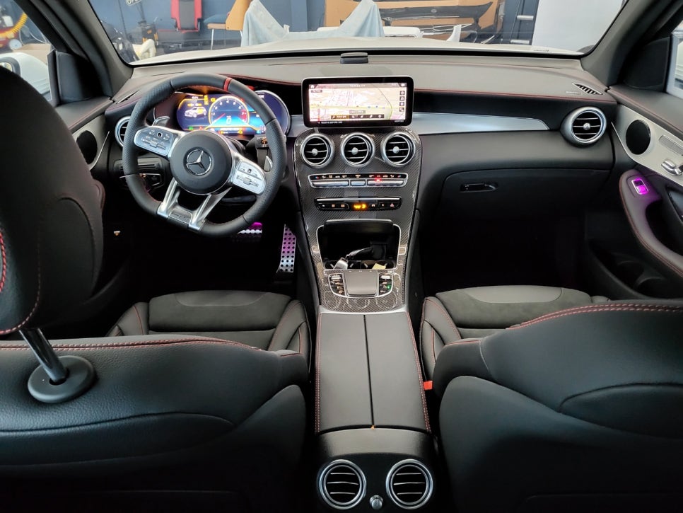 벤츠GLC43amg - 송풍구 엠비언트, 3D 부메스터, 커스텀 amg 카본 핸들