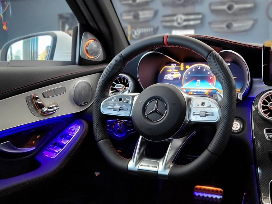 벤츠GLC43amg - 송풍구 엠비언트, 3D 부메스터, 커스텀 amg 카본 핸들