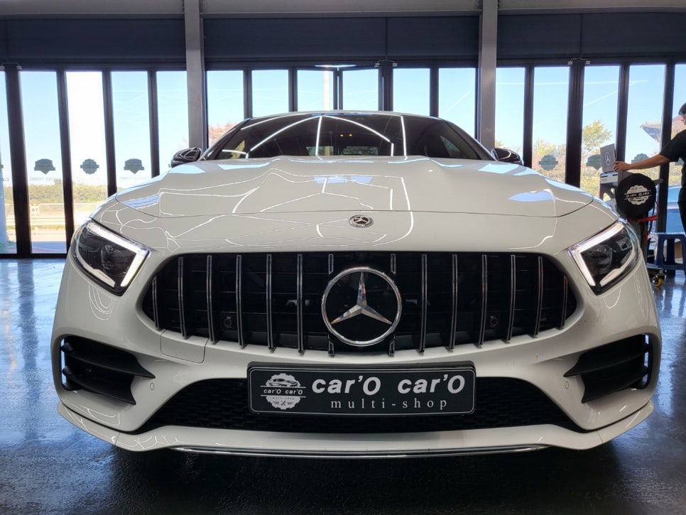 벤츠 CLS450 페리 - 세로그릴, 리얼카본 사이드 미러 커버, AMG 퍼들램프