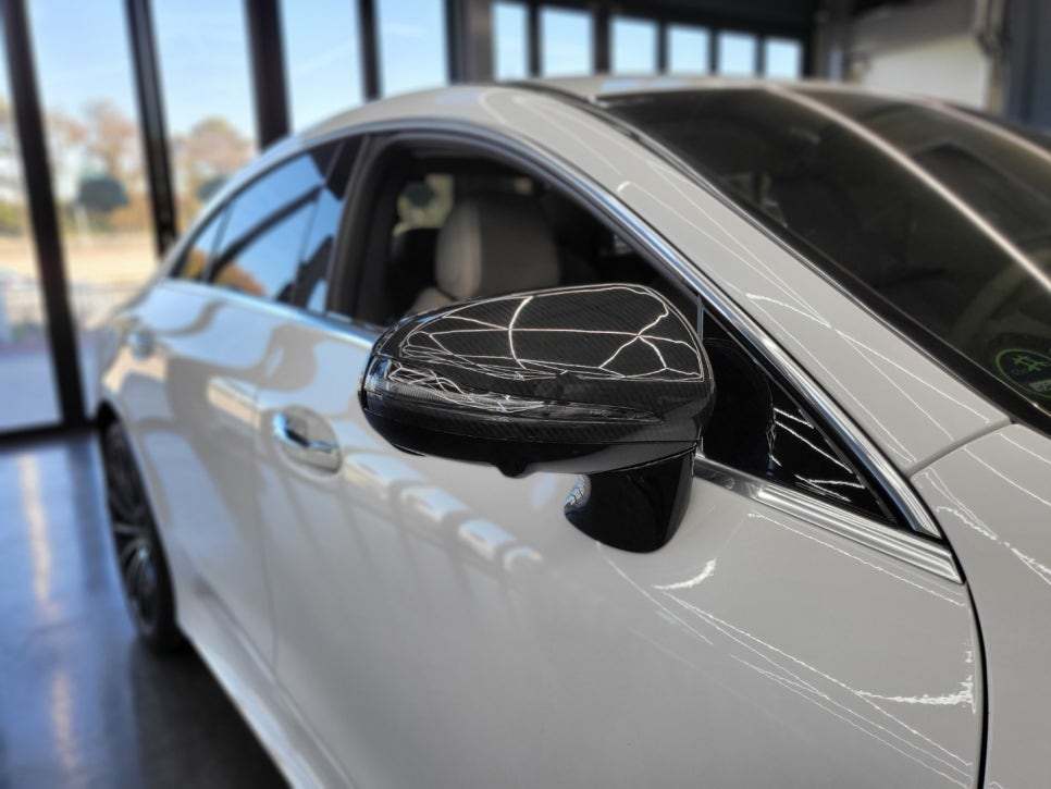 벤츠 CLS450 페리 - 세로그릴, 리얼카본 사이드 미러 커버, AMG 퍼들램프
