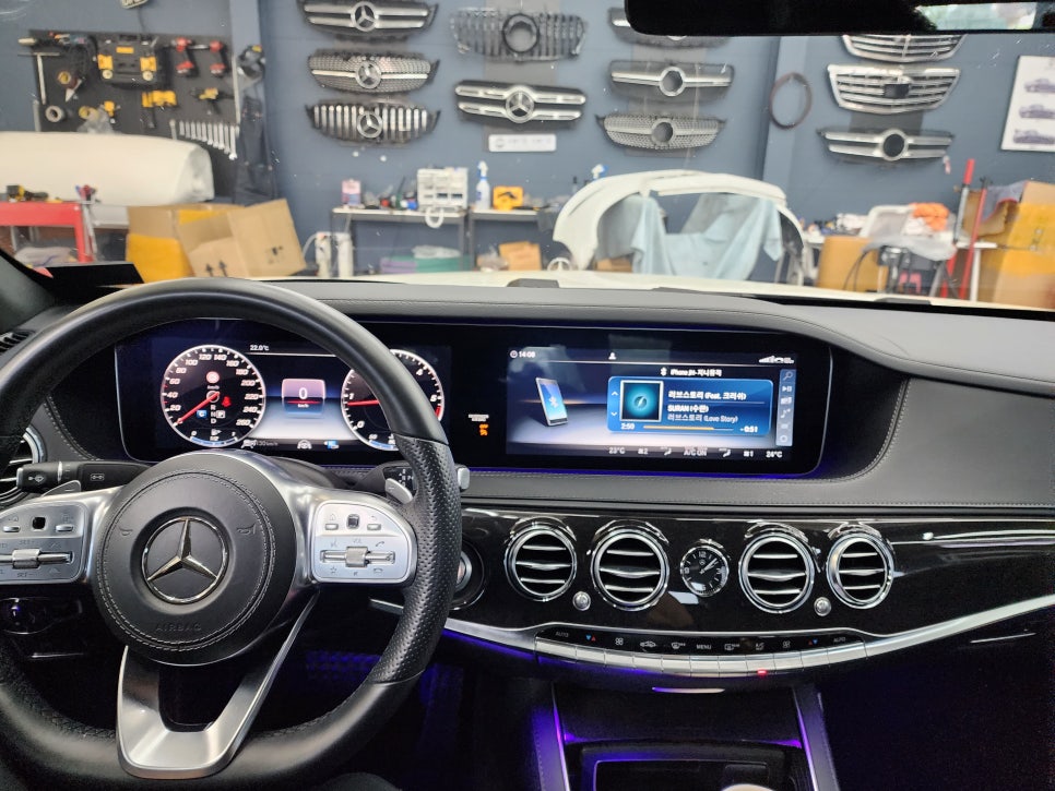 벤츠 S350d - 3d부메스터(하이클라스) & 송풍구엠비언트(애프터)