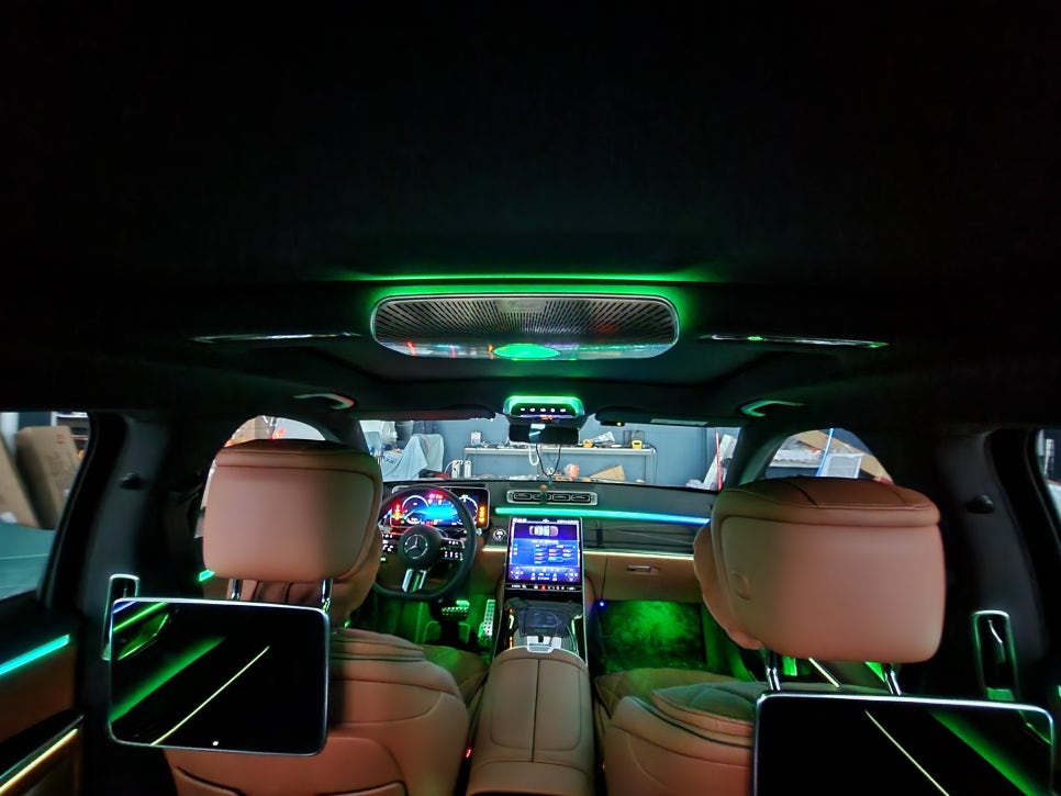 벤츠 S500 - 액티브엠비언트 & 4d부메스터 & 천장 부메스터엠비언트 3종 " 천장 부메스터 엠비언트 신상 시공 !!! "