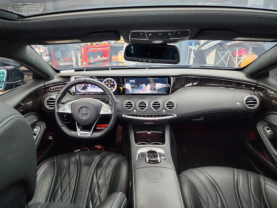 벤츠 S63amg 쿠페 - 엠비언트 64색 확장 및 광량업 / 송풍구엠비언트 / Amg 카본핸들