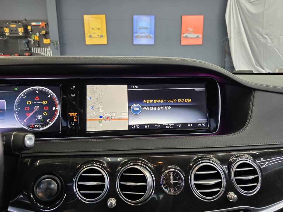 벤츠 S350d - m2c-200a플러스, 리어모니터 연동, aux 활성화