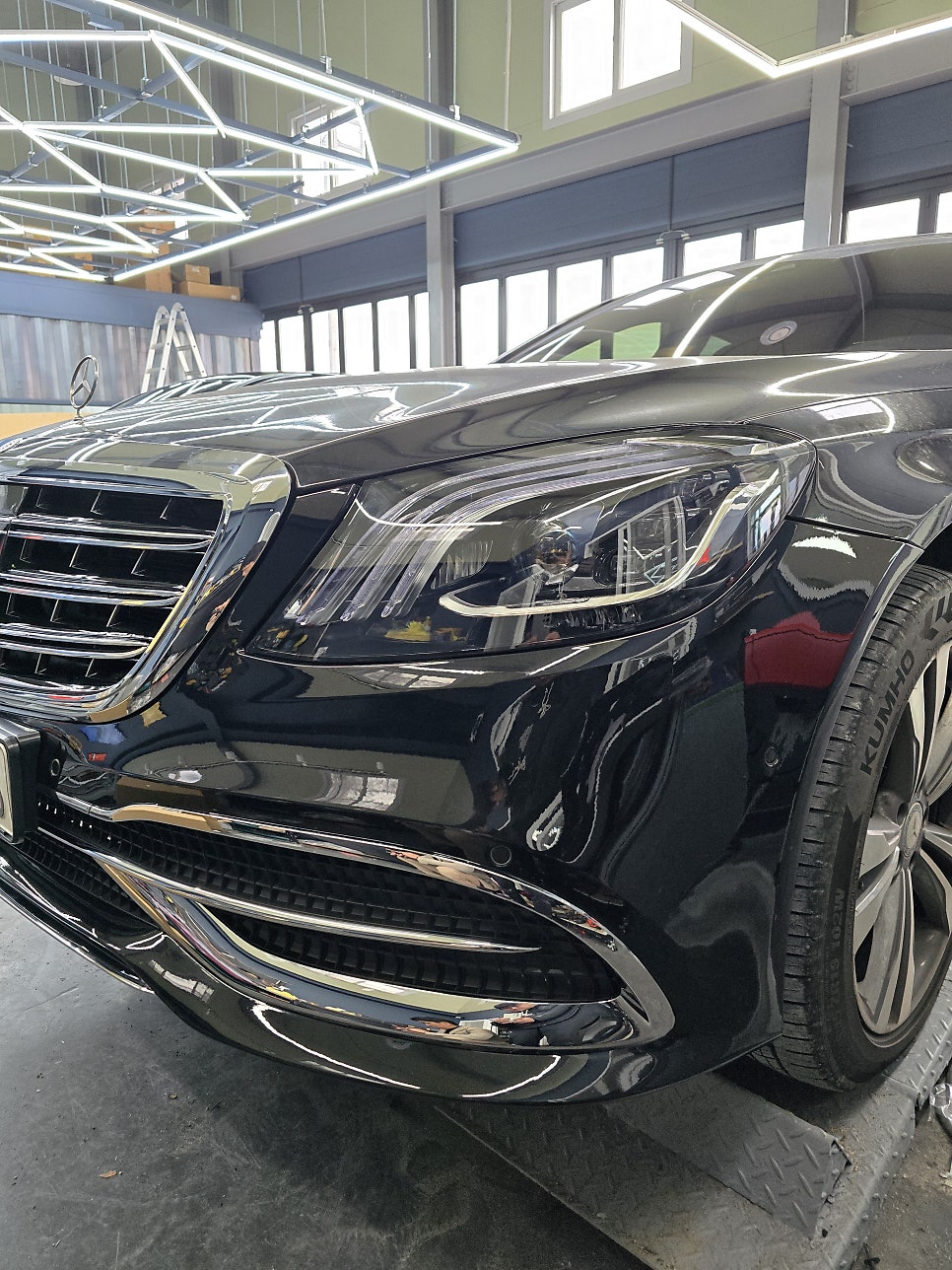 벤츠w222 s350d - 전면 후기형 개조 애프터라이트 사용
