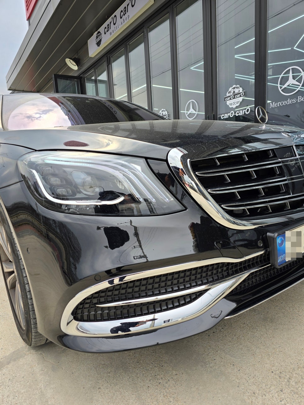벤츠w222 s350d - 전면 후기형 개조 애프터라이트 사용
