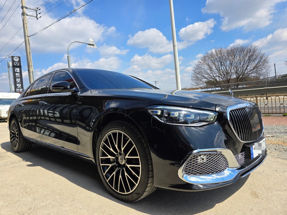 벤츠 w223 s580 - 프론트 마이바흐 바디킷 & 정품 4d부메스터 추가