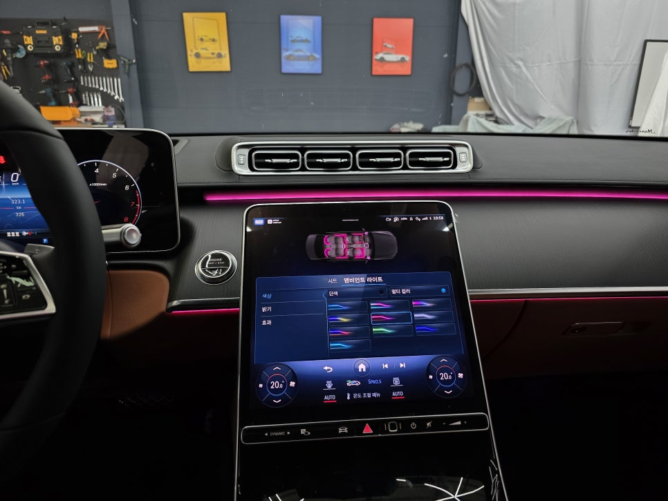 광주 벤츠레트로핏 ] 벤츠 W223 s450 - 액티브 엠비언트 & 4d부메스터 "  실내 인테리어 필수 아이템  "