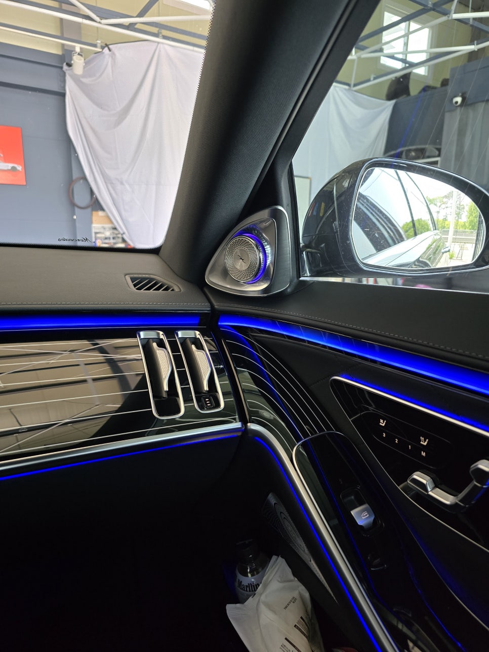 벤츠 w223 s450 - 애프터 액티브엠비언트, 천장 부메스터 / 정품 피아노 락커트림 " 환상의 조합 "