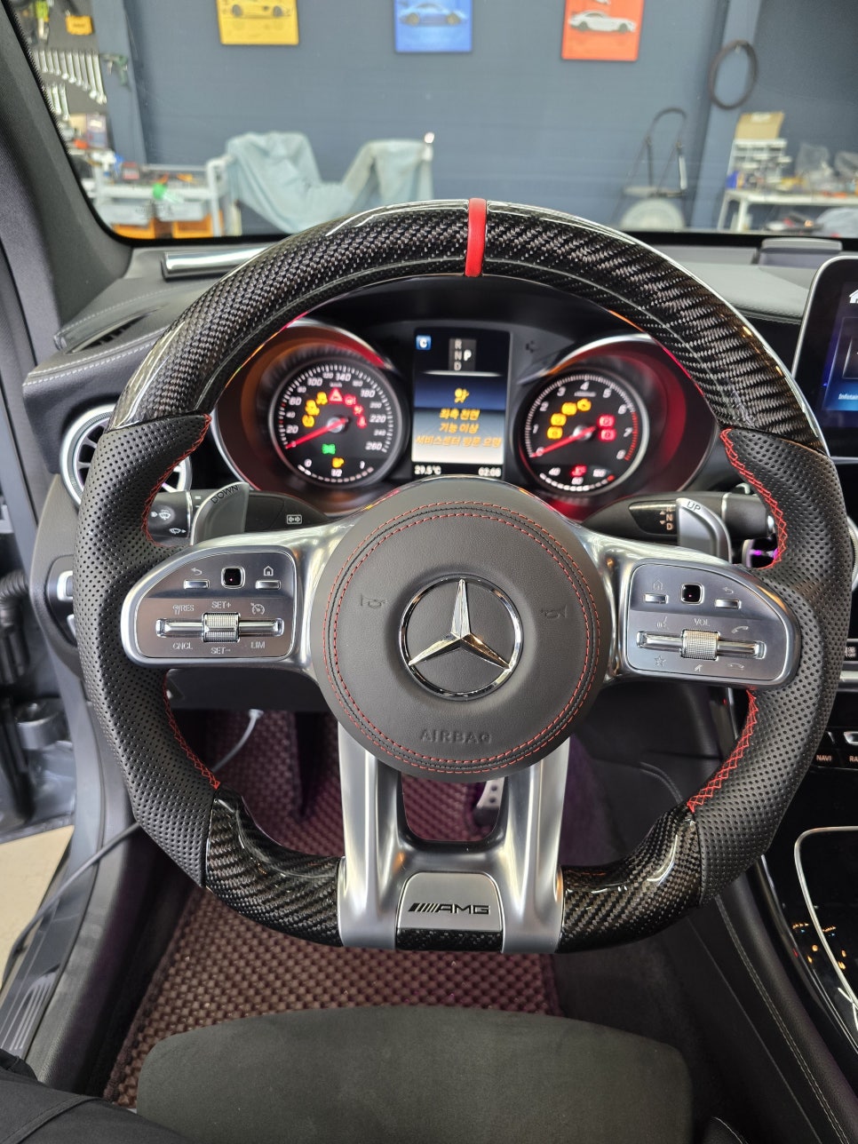 벤츠 x253 glc300 - amg 카본 핸들