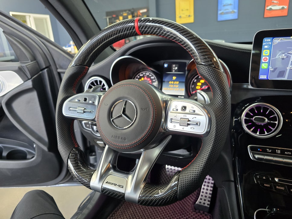 벤츠 x253 glc300 - amg 카본 핸들