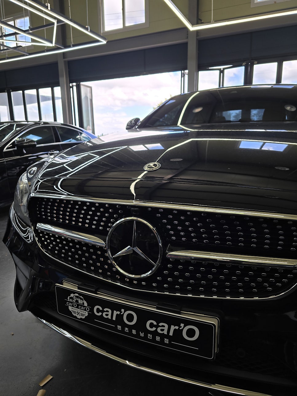 벤츠 w213 익스클루시브 -> AMG line 프론트범퍼 교체