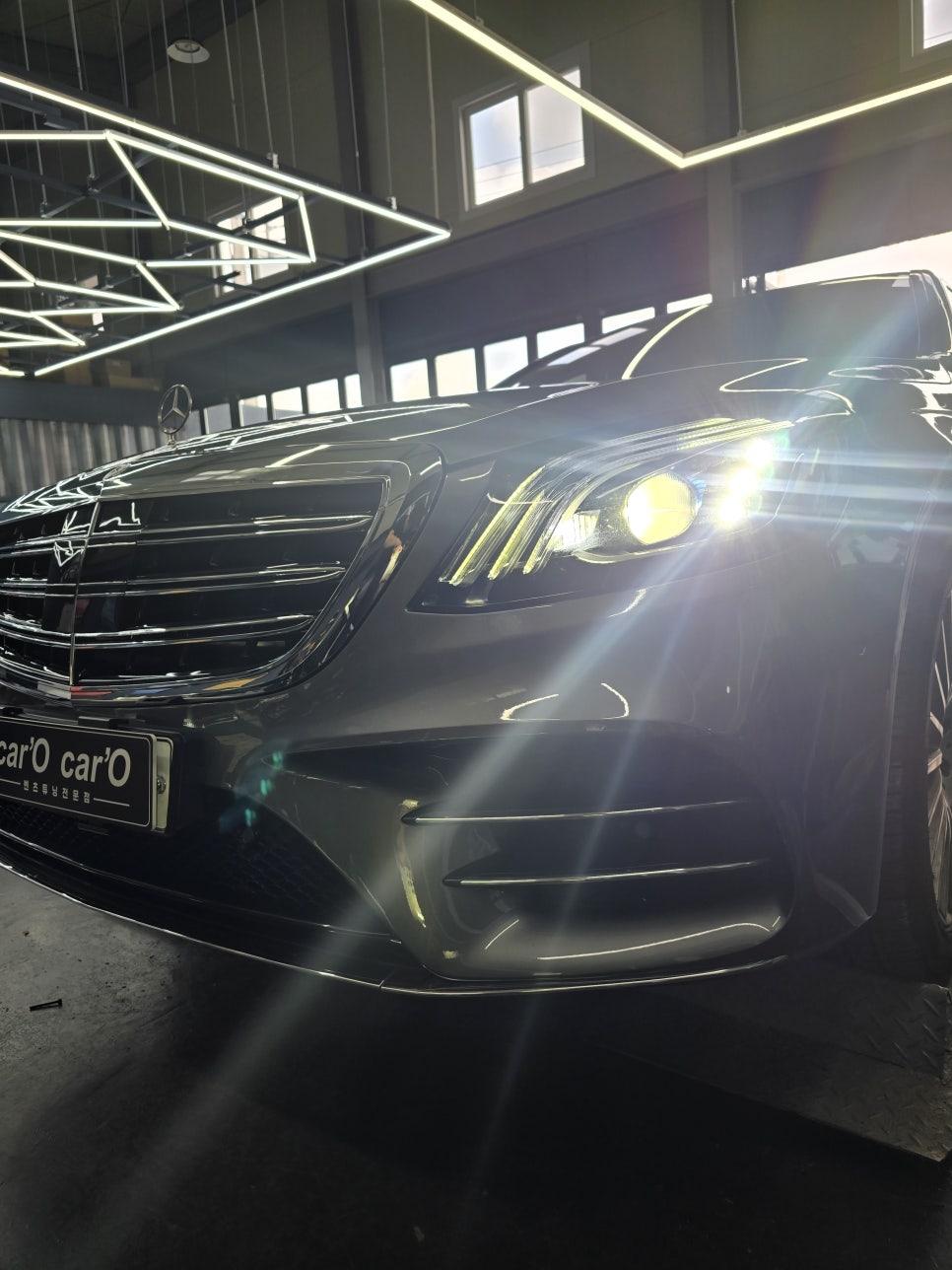 벤츠 W222 s350d - 공업사 협업 요청!!후기형 AMG line 바디킷 시공!