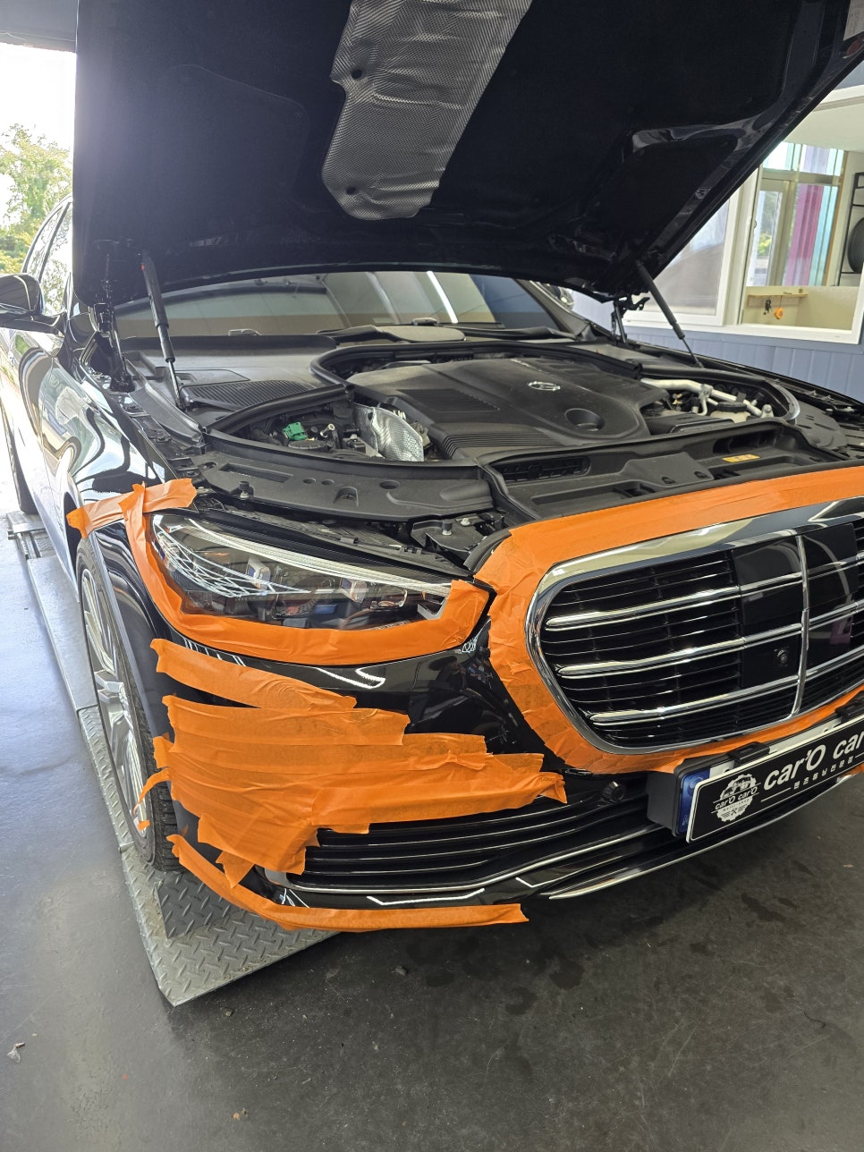 광주 벤츠레트로핏 ] 벤츠 w223 s580e - 마이바흐 그릴 교체로 이미지변신!