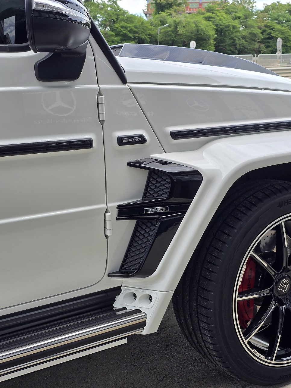 벤츠 g63 브라부스 brabus 바디킷 드라이카본3종, 전동사이드스텝