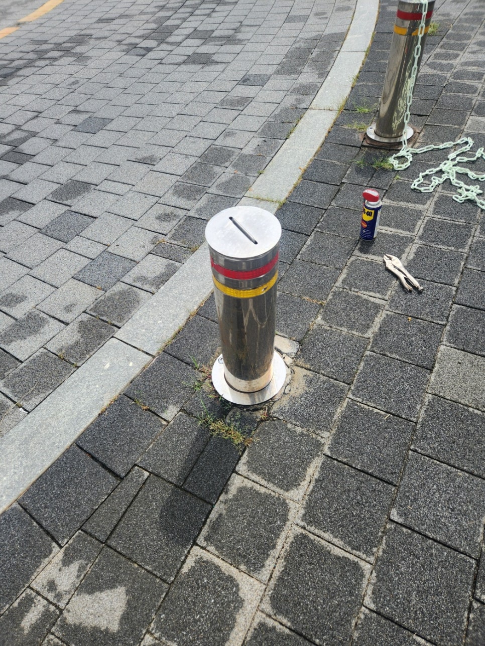 인천 서해구 청라동 볼라드 교체 일자형 설치 후기