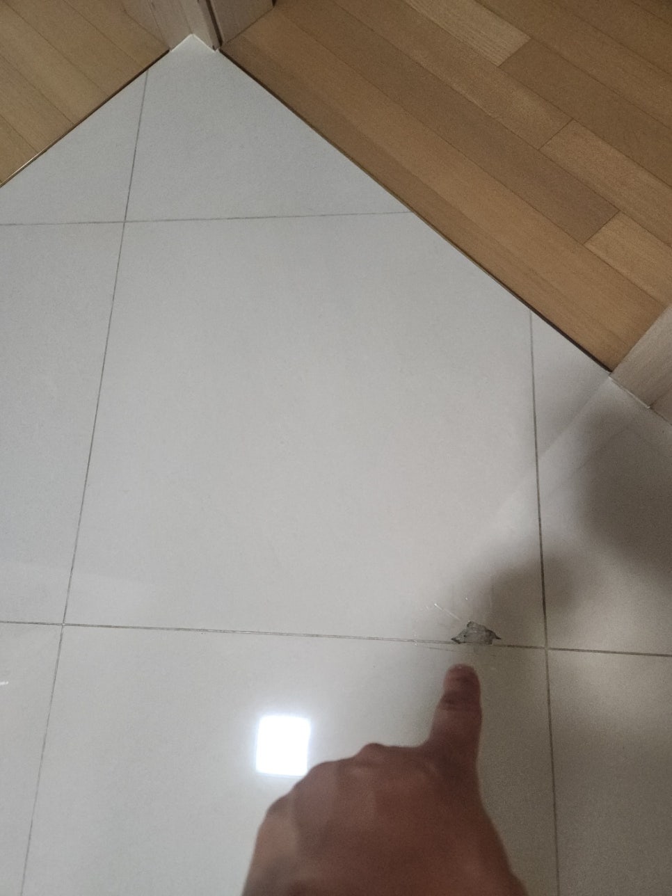 부평 거실 바닥 타일 깨짐 메꿈, 교체 없이 티 안 나게