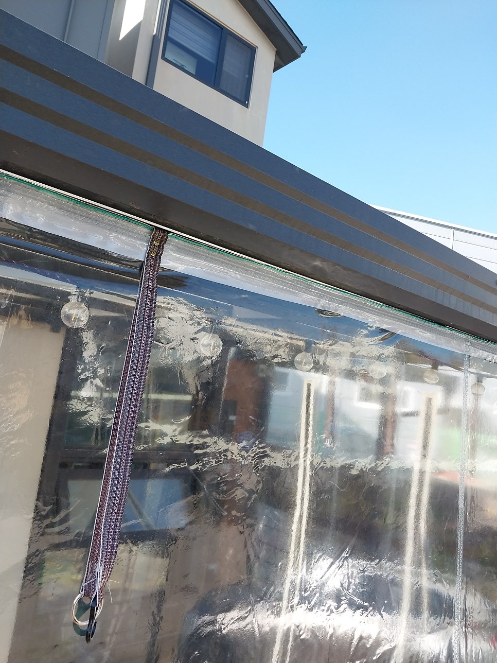 용인 방풍천막 설치 전원주택 테라스 바람막이비닐 시공