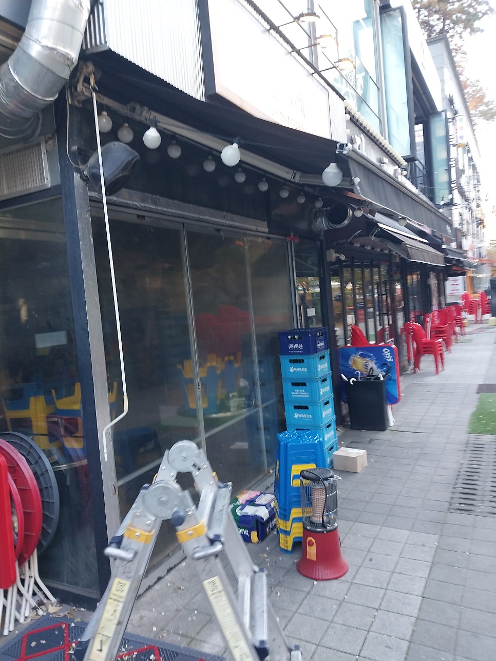 수원 투명방풍막 설치 매장앞 비닐방풍막 시공