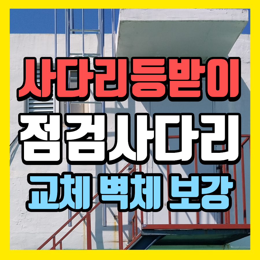 인천 부평 점검사다리 교체 깨진 벽체 보강과 사다리 등받이 시공